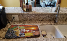 Load image into Gallery viewer, Chianti, Pears, Wine and Cheese Dish Drying Mat – Absorbent, Artistic Kitchen Essentials PRS4029DDM
