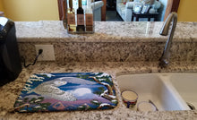 Load image into Gallery viewer, Snowy Owl Dish Drying Mat – Absorbent, Artistic Kitchen Essentials PRS4030DDM