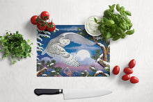 Load image into Gallery viewer, Snowy Owl Glass Cutting Boards – Durable, Decorative Kitchen Art Large PRS4030LCB