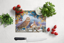 Load image into Gallery viewer, Short-Eared Owl In The Churchyard Glass Cutting Boards – Durable, Decorative Kitchen Art Large PRS4032LCB