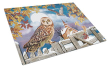 Load image into Gallery viewer, Short-Eared Owl In The Churchyard Glass Cutting Boards – Durable, Decorative Kitchen Art Large PRS4032LCB