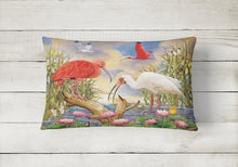 Load image into Gallery viewer, Scarlet And White Ibis Canvas Fabric Decorative Pillow PRS4033PW1216