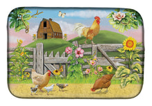 Load image into Gallery viewer, Rooster On Fence Dish Drying Mat – Absorbent, Artistic Kitchen Essentials PRS4037DDM