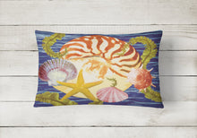 Load image into Gallery viewer, Nautilus And Gulf And Sundial Canvas Fabric Decorative Pillow PRS4044PW1216