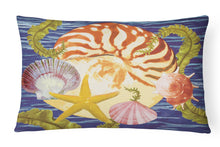 Load image into Gallery viewer, Nautilus And Gulf And Sundial Canvas Fabric Decorative Pillow PRS4044PW1216