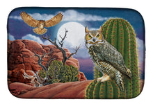 Load image into Gallery viewer, Great Horned Owl In The Desert Dish Drying Mat – Absorbent, Artistic Kitchen Essentials PRS4052DDM