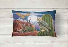 Load image into Gallery viewer, Great Horned Owl In The Desert Canvas Fabric Decorative Pillow PRS4052PW1216