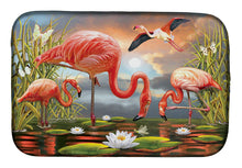 Load image into Gallery viewer, Flamingos Dish Drying Mat – Absorbent, Artistic Kitchen Essentials PRS4054DDM