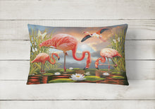 Load image into Gallery viewer, Flamingos Canvas Fabric Decorative Pillow PRS4054PW1216