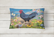 Load image into Gallery viewer, Black Rooster Canvas Fabric Decorative Pillow PRS4060PW1216