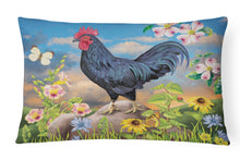 Load image into Gallery viewer, Black Rooster Canvas Fabric Decorative Pillow PRS4060PW1216