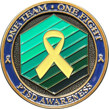Load image into Gallery viewer, EL11-004 PTSD Awareness Challenge Coin Police Fire 911 Dispatcher EMT Military Border Patrol