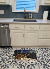 Load image into Gallery viewer, Wolf Wolves Crying at The Moon Machine Washable Memory Foam Mat PTW2041RUG