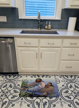 Load image into Gallery viewer, Green Teal Ducks in the Water Machine Washable Memory Foam Mat PTW2057RUG