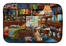 Load image into Gallery viewer, Trouble in The Quilt Room Dish Drying Mat – Absorbent, Artistic Kitchen Essentials PTW2063DDM