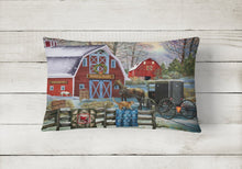 Load image into Gallery viewer, Christmas Holiday Quilt Shop Barn Canvas Fabric Decorative Pillow PTW2064PW1216