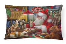 Load image into Gallery viewer, Santa's Workshop, Golden Retriever and Cats Canvas Fabric Decorative Pillow PTW2067PW1216