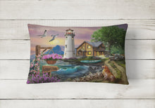 Load image into Gallery viewer, Logan's Pointe Lighthouse Golden Retriever Canvas Fabric Decorative Pillow PTW2070PW1216