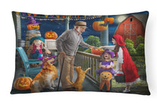 Load image into Gallery viewer, Halloween at Grandpa's Golden Retriever Canvas Fabric Decorative Pillow PTW2072PW1216