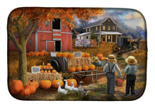Load image into Gallery viewer, Fall Amish Pumpkin Stand Dish Drying Mat – Absorbent, Artistic Kitchen Essentials PTW2075DDM