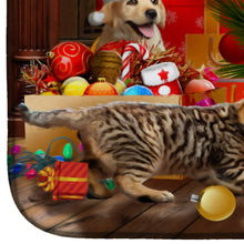 Load image into Gallery viewer, Holiday A Little Christmas Fun Yellow Lab Dish Drying Mat – Absorbent, Artistic Kitchen Essentials PTW2076DDM