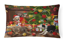 Load image into Gallery viewer, Holiday A Little Christmas Fun Yellow Lab Canvas Fabric Decorative Pillow PTW2076PW1216