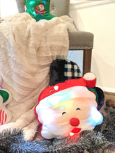Load image into Gallery viewer, Tache Squishy Light Up Cute Christmas Cheery Santa Microbead LED Throw Pillow