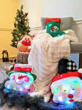 Load image into Gallery viewer, Tache Squishy Light Up Cute Christmas Cheery Santa Microbead LED Throw Pillow