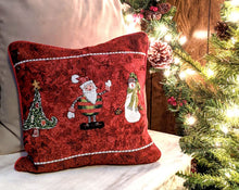 Load image into Gallery viewer, Tache Here Comes Santa Claus Vintage Holiday Woven Tapestry Throw Pillow Cover (8577CC)