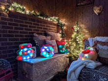 Load image into Gallery viewer, Tache Squishy Light Up Cute Christmas Santa Stocking Microbead LED Throw Pillow