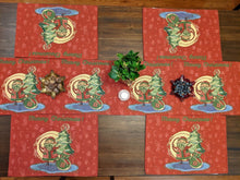 Load image into Gallery viewer, DaDa Bedding Set of 4-Pieces Red Santa Claus Christmas Tapestry Placemats 13” x 19” (17615)