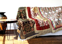 Load image into Gallery viewer, Tache Elegant Ivory Colorful Ornate Paisley Woven Tapestry Tablecloth (18193)