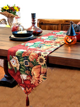 Load image into Gallery viewer, Tache Pumpkin Patch Scarecrow Autumn Harvest Woven Tapestry Table Runners (12921TR)