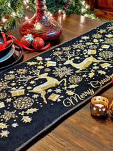Load image into Gallery viewer, DaDa Bedding Magical Golden Reindeer Woven Tapestry Dining Table Runner (18272)