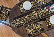 Load image into Gallery viewer, DaDa Bedding Magical Golden Reindeer Woven Tapestry Dining Table Runner (18272)