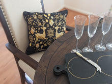 Load image into Gallery viewer, DaDa Bedding Magical Golden Reindeer Woven Tapestry Throw Pillow Covers 16&quot; x 16&quot;