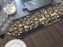 Load image into Gallery viewer, DaDa Bedding Magical Golden Reindeer Woven Tapestry Dining Table Runner (18272)
