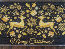 Load image into Gallery viewer, DaDa Bedding Magical Golden Reindeer Woven Tapestry Dining Table Runner (18272)