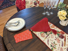 Load image into Gallery viewer, DaDa Bedding Sweet Heart Love Notes Pink Floral Woven Tapestry Dining Table Runner (18273)