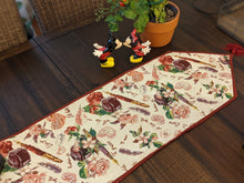 Load image into Gallery viewer, DaDa Bedding Sweet Heart Love Notes Pink Floral Woven Tapestry Dining Table Runner (18273)