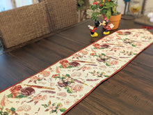 Load image into Gallery viewer, DaDa Bedding Sweet Heart Love Notes Pink Floral Woven Tapestry Dining Table Runner (18273)
