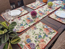 Load image into Gallery viewer, DaDa Bedding Vintage Romantic Roses Lovely Pink Floral Woven Tapestry Dining Table Runner (879)