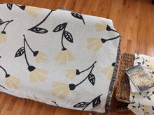 Load image into Gallery viewer, DaDa Bedding Yellow Fleur Botanical Sunshine Golden Floral Woven Tapestry Throw Blanket - 50” x 60” (18112)
