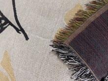 Load image into Gallery viewer, DaDa Bedding Yellow Fleur Botanical Sunshine Golden Floral Woven Tapestry Throw Blanket - 50” x 60” (18112)