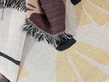 Load image into Gallery viewer, DaDa Bedding Yellow Fleur Botanical Sunshine Golden Floral Woven Tapestry Throw Blanket - 50” x 60” (18112)