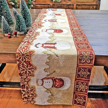 Load image into Gallery viewer, Tache Mr. &amp; Mrs. Snowman Couple Woven Tapestry Table Runners (10323TR)