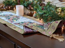 Load image into Gallery viewer, DaDa Bedding Rustic Floral Bouquet Lights Holiday Tapestry Dining Table Runner (6068)