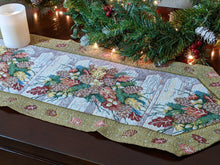Load image into Gallery viewer, DaDa Bedding Rustic Floral Bouquet Lights Holiday Tapestry Dining Table Runner (6068)
