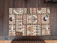 Load image into Gallery viewer, DaDalogy Bedding Set of 4-Pieces Light White Mughal Floral Botanical Cottage Fleur Tapestry Placemats 13” x 19” (18196)