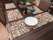 Load image into Gallery viewer, DaDalogy Bedding Cottage Mughal Floral Woven Tapestry Table Runner, Light Fleur White Botanical Vintage (18196)